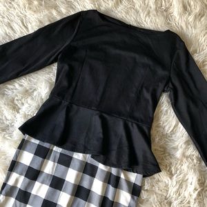 Black And White Midi Dres Boat Neck Size M